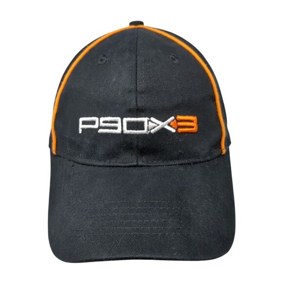 P90X3 Strapback Hat Black One Size Solid Adjustable Embroidered Piping - Picture 1 of 8
